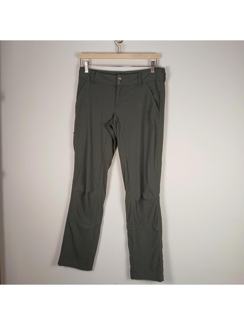 Columbia Omni Shield Pants Womens 4 Short Gray Hiking Stretch Zip Pocket
